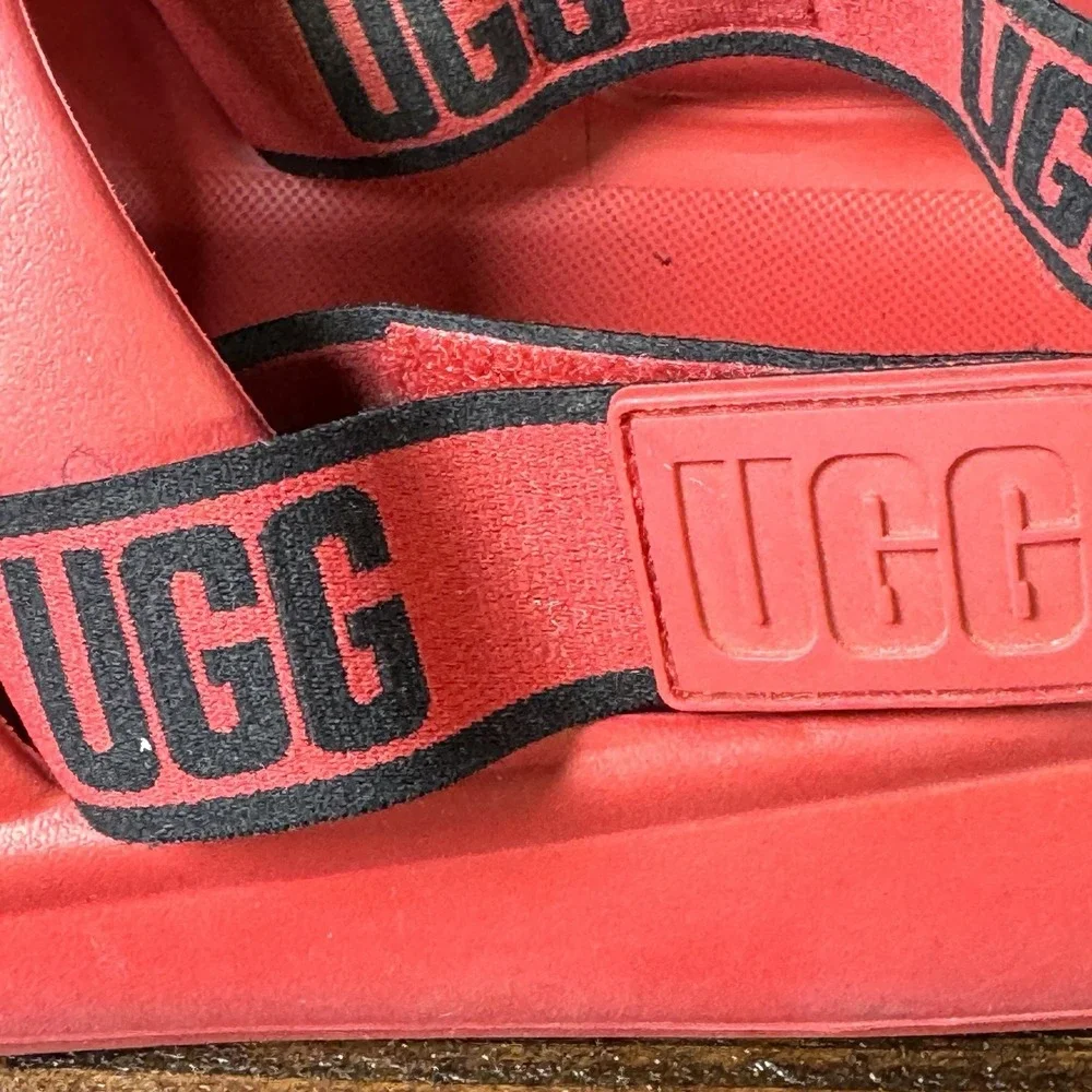 UGG Sport Yeah Slide Men's Size 11 US Samba Red Slingback Sandal‎ Waterproof